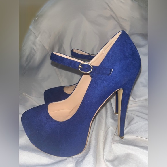 only maker Shoes - Blue Mary Jane sexy size 9.5 stiletto platform high heels